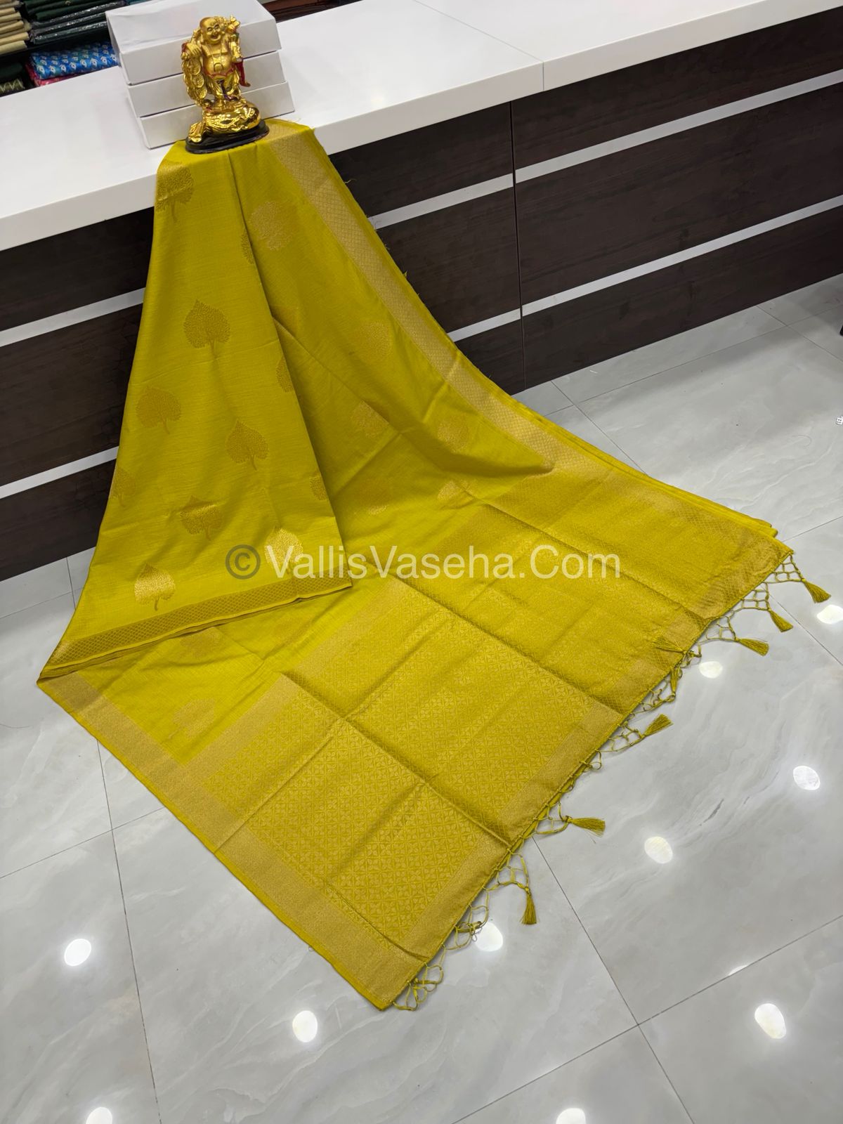 Banarasi - Heritage Silk - Semi Kathan Silk -  Lemon Yellow Shade - VVBHS007