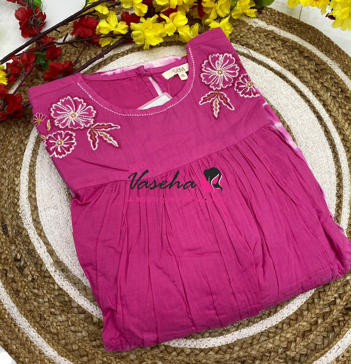 Ready Made - Jaipur Cotton - Shibori Design -  Maxi / Frock Style - VVRM002