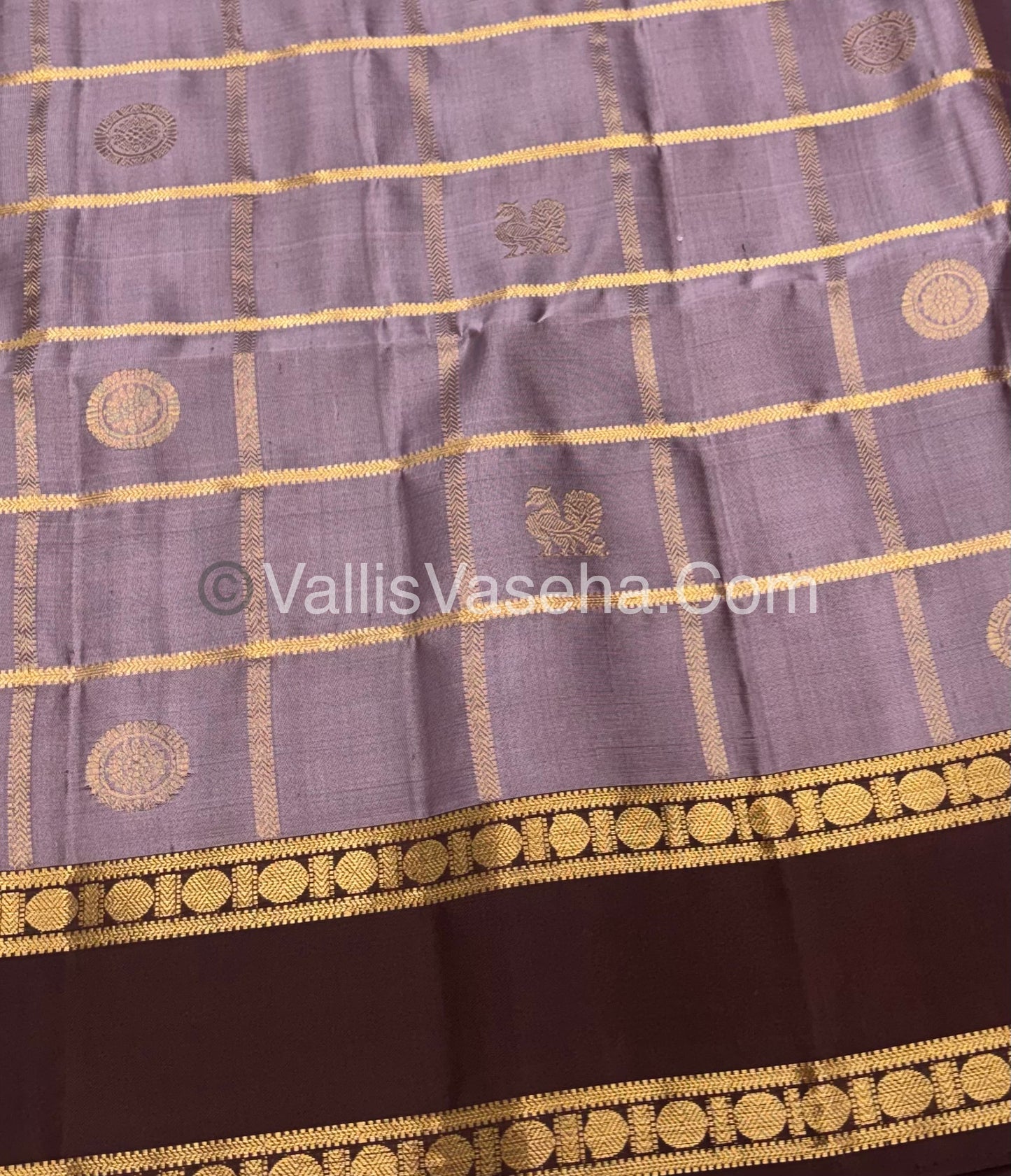 Pure Soft Silk Saree - Retta Petta Border- Mayil & Chakkaram - VVPSS057