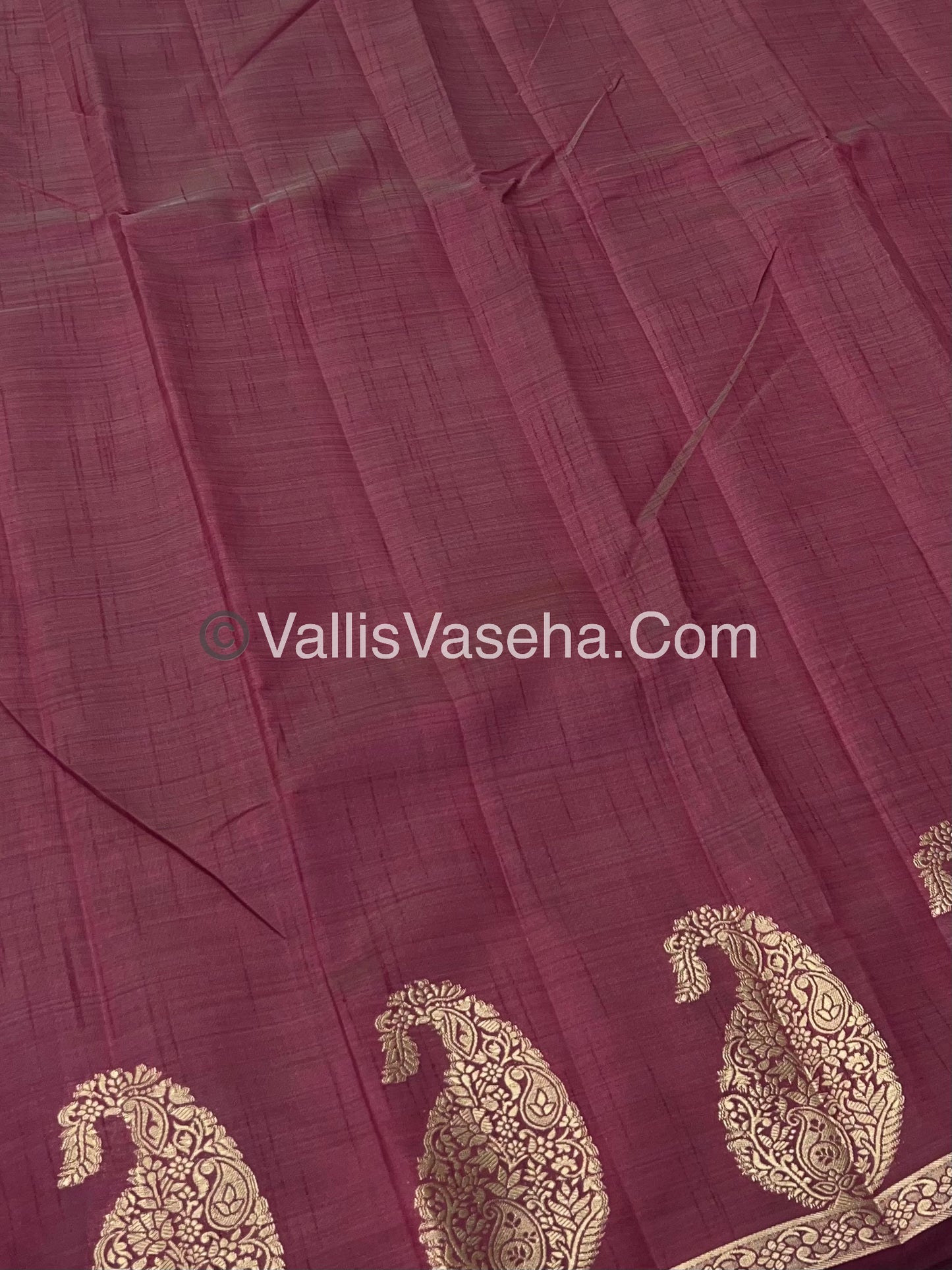 Semi Tussar Silk - Small Mango - Maroon Shade - VVSTS002