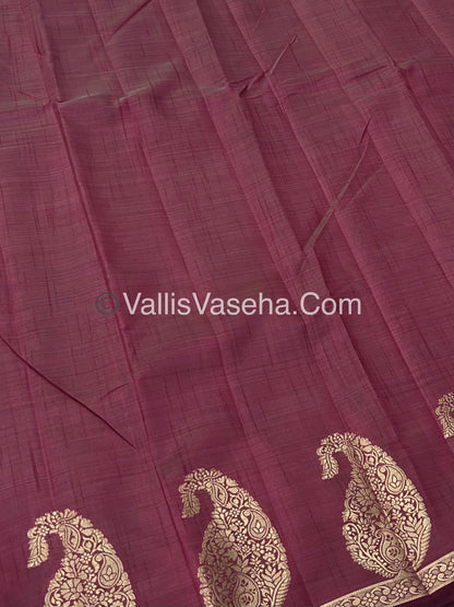 Semi Tussar Silk - Small Mango - Maroon Shade - VVSTS002