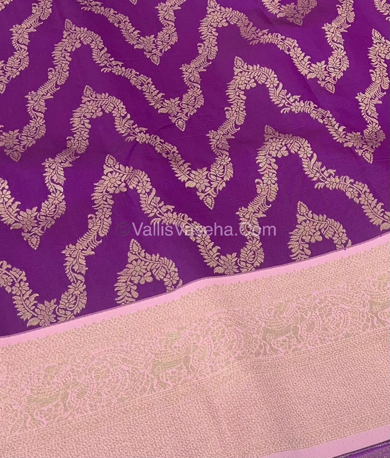 Semi Kanchi Silk - Purple & Light Pink Shade  - VVSKS004