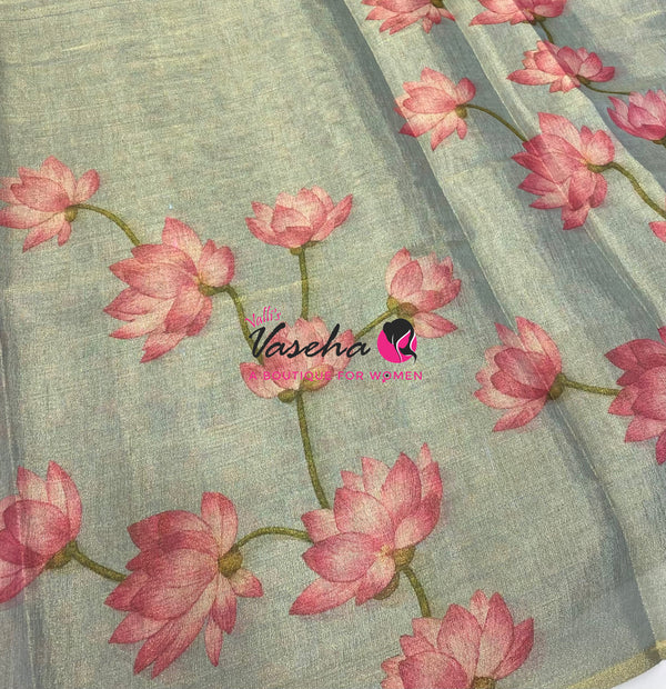 Linen Tissue Saree - VVLTS010