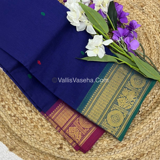 Kanchi Cotton Saree - Butta Design with Ganga Jamuna Border VVKCS008