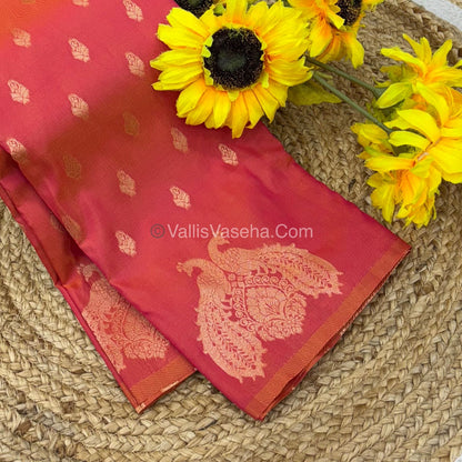 Semi Soft Silk  - Peachish Orange Shade -VVSSS018