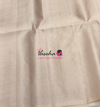 Pure Soft Silk Saree  - Red With Cream Combo - VVPSS139