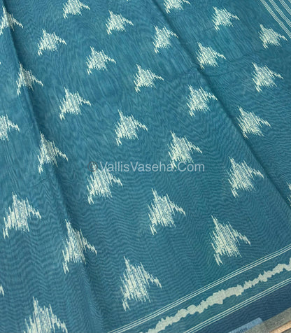 Semi Chanderi Saree - Blue Shade - VVSCS007