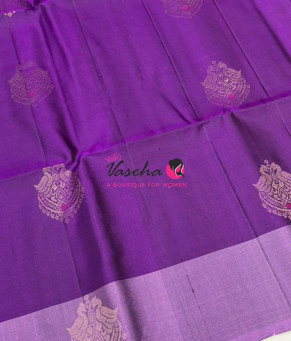 Pure Soft Silk Saree  - Purple & Lavender Combo - VVPSS137