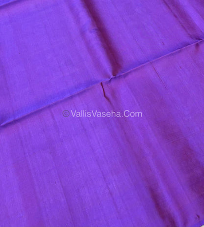 Pure Soft Silk Saree - Light Weight - Borderless - White & Purple - VVPSS027