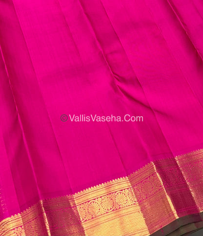 Pure Kanchipuram Silk Saree - Baby pink & Pink Combo - VVPS014