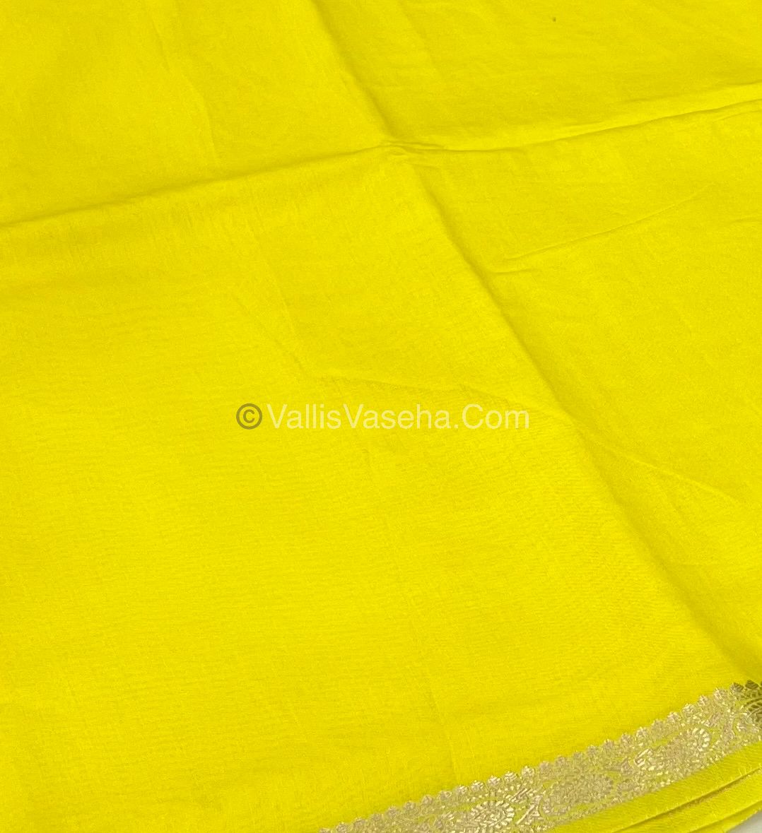 Semi Crepe Silk - Lemon Yellow Shade - VVSCS005