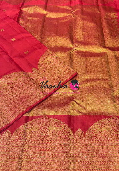 Pure Kanchipuram Silk Saree - Red Shade - VVPS084