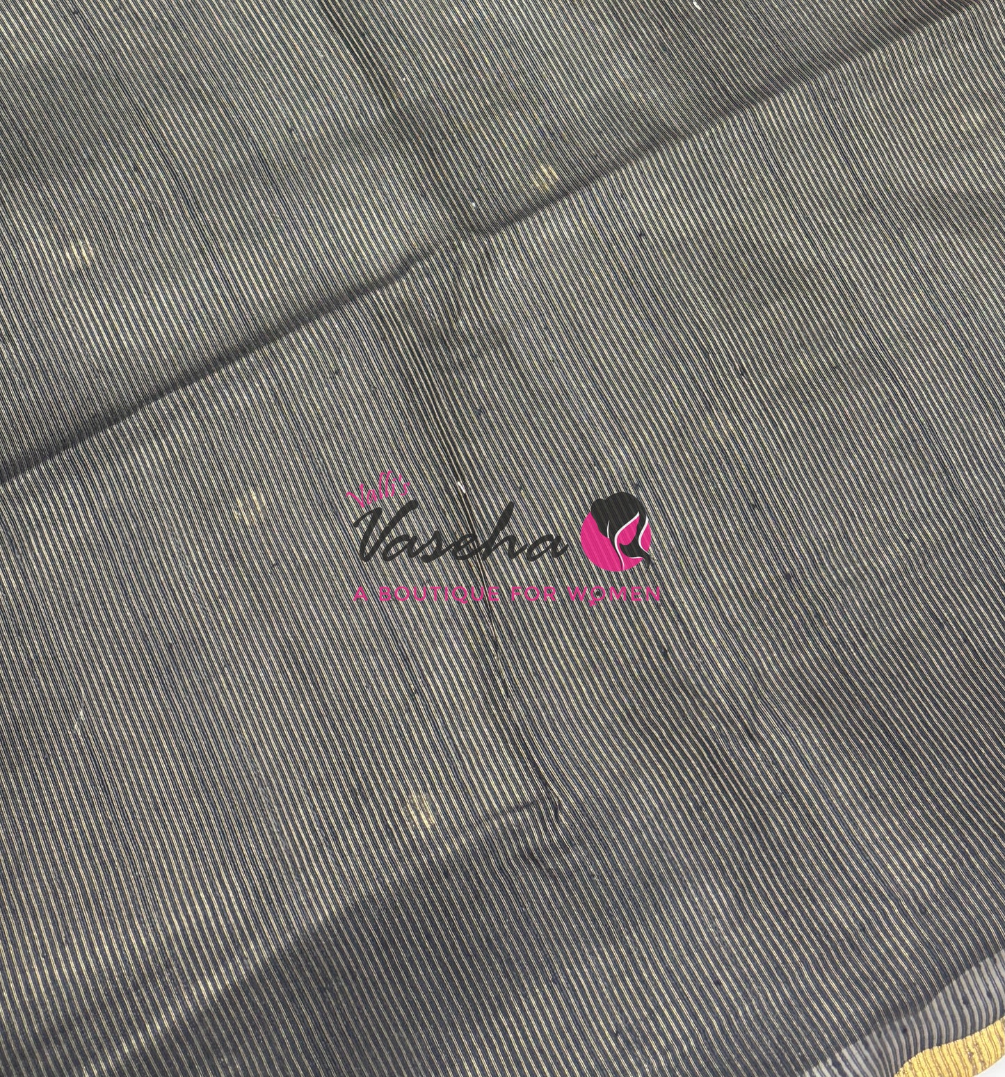 Semi Duppion Tussar Silk Saree | Black Shade |VVSDT001
