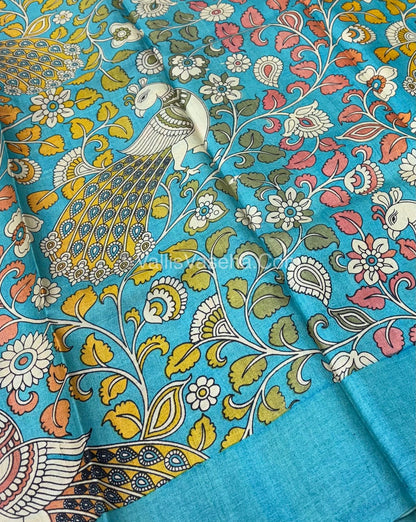 Pure Tussar Silk  - Blue With Blue Shade -  VVPTS001