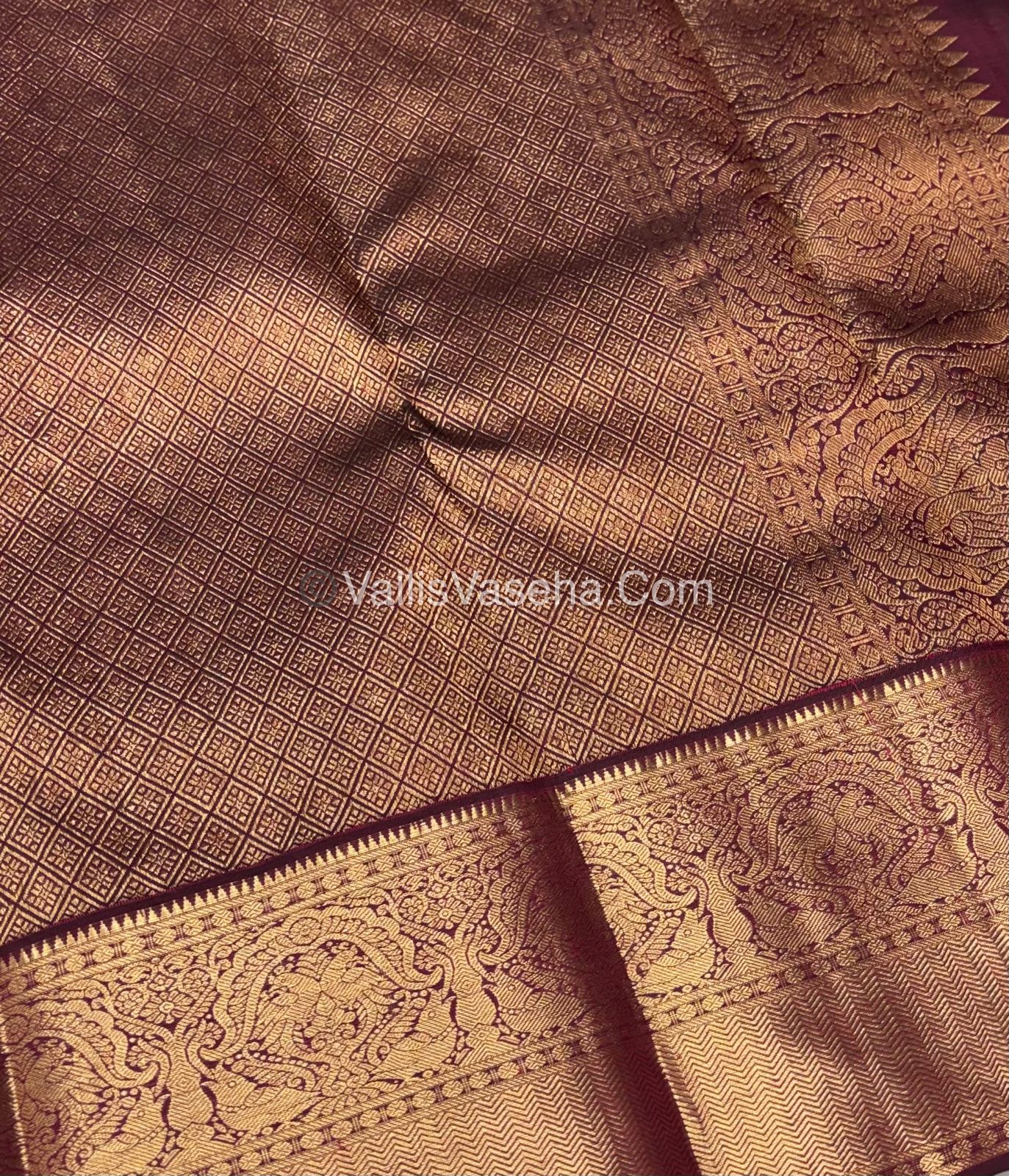 Pure Vintage Korvai Kanchipuram Silk Saree - Green & Maroon Combo - VVPS044