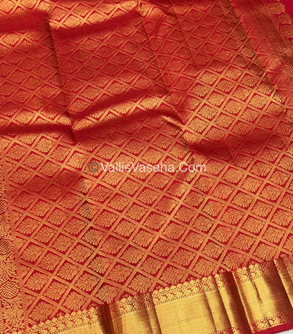Pure Kanchipuram Silk Saree - Pazhum Pazhamum Checks - VVPS006