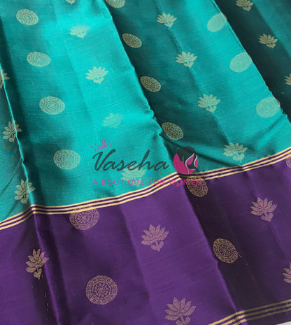 Half Mix - Pure Soft Silk Saree - Long Retta Petta Border with Butta - VVPSS105