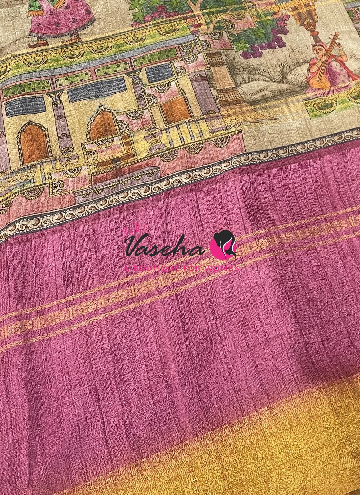 Semi Art Silk Saree - Pink & Mustard Yellow Shade - VVSAT002