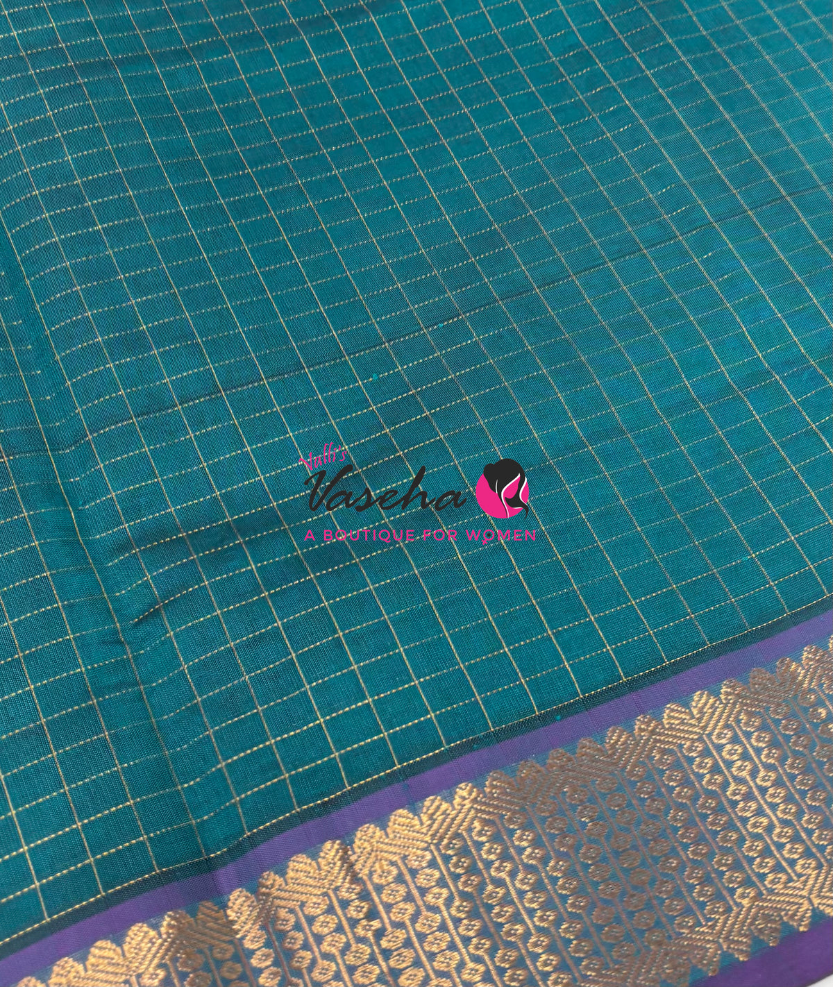 Semi Silk Cotton Saree - Checks Pattern - VVSSC019