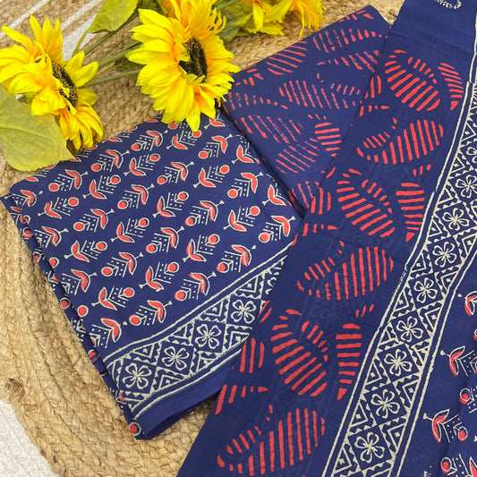 Pure Mul Mul Cotton - Bagru/ Dabu Print - VVUSM002