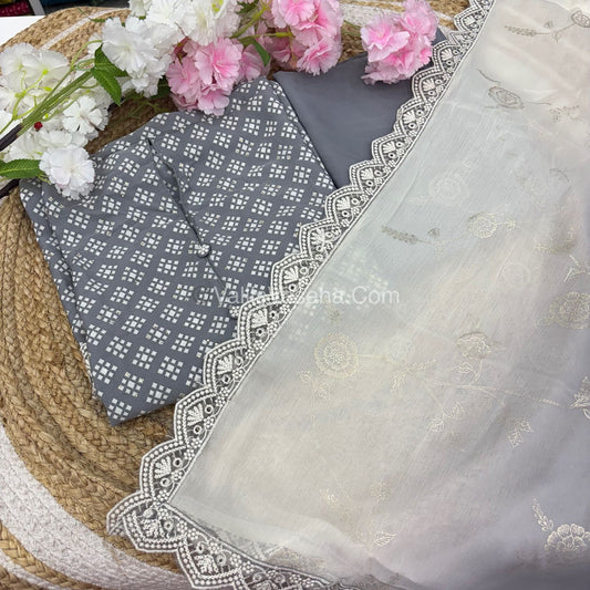 15%less - Offer Unstitched Material - Royal Crape  Material - VVDUM003