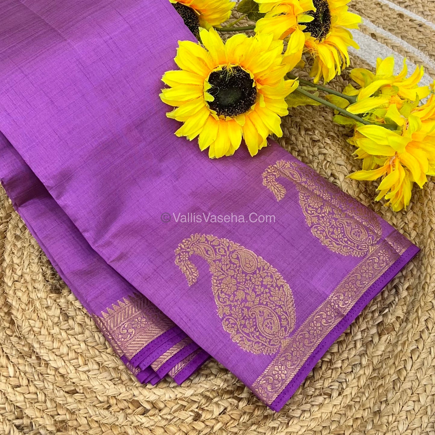 Semi Tussar Silk - Small Mango - Lavender  Shade - VVSTS002