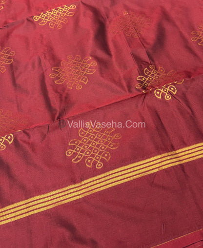 Semi Soft Silk - Kolam Design - Merun Shade - VVSSS029