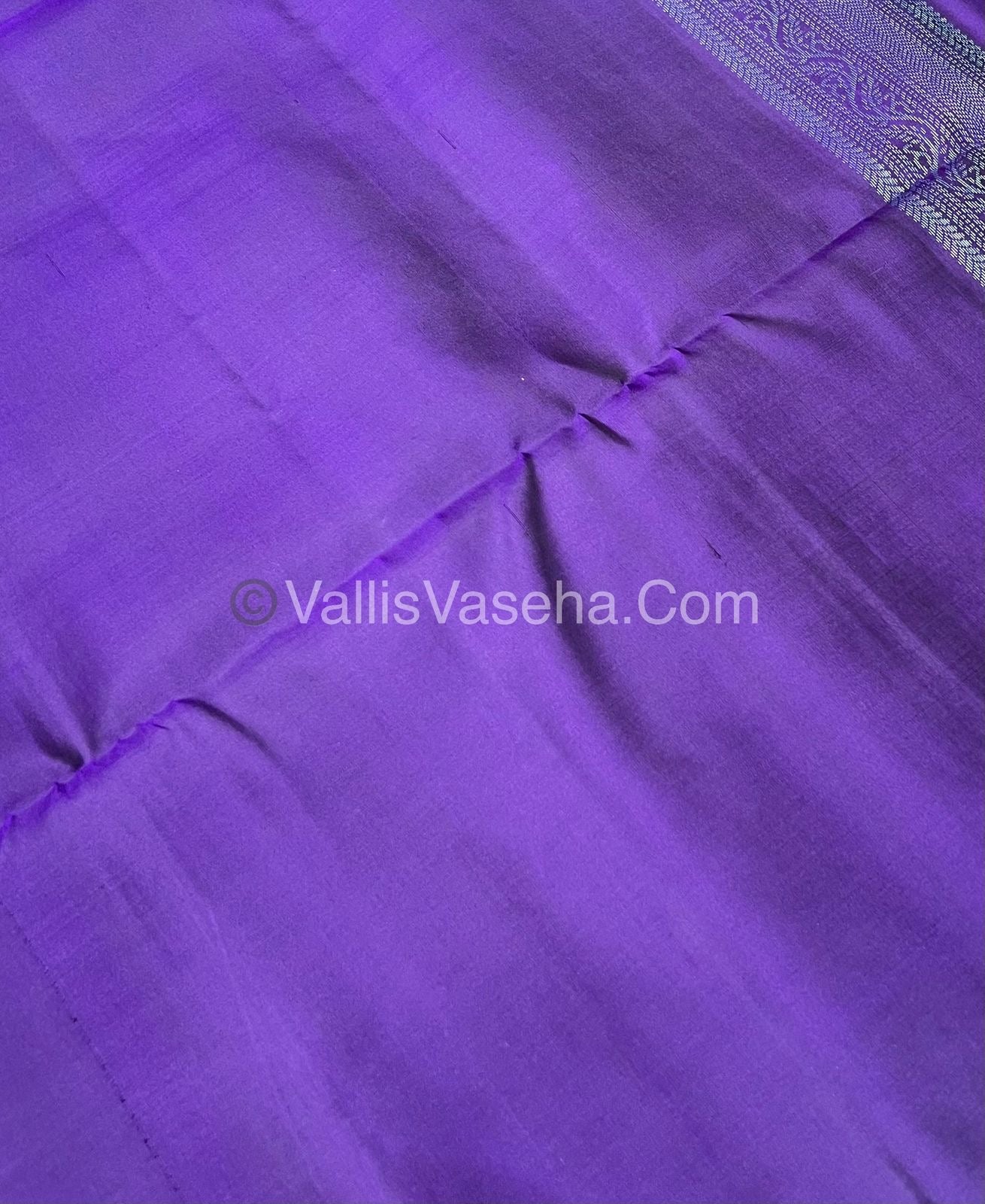 Pure Soft Silk Saree - Antique Zari - Border Less - Purple - VVPSS037