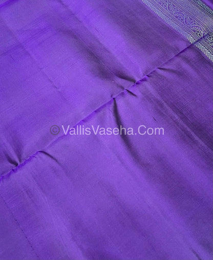 Pure Soft Silk Saree - Antique Zari - Border Less - Purple - VVPSS037