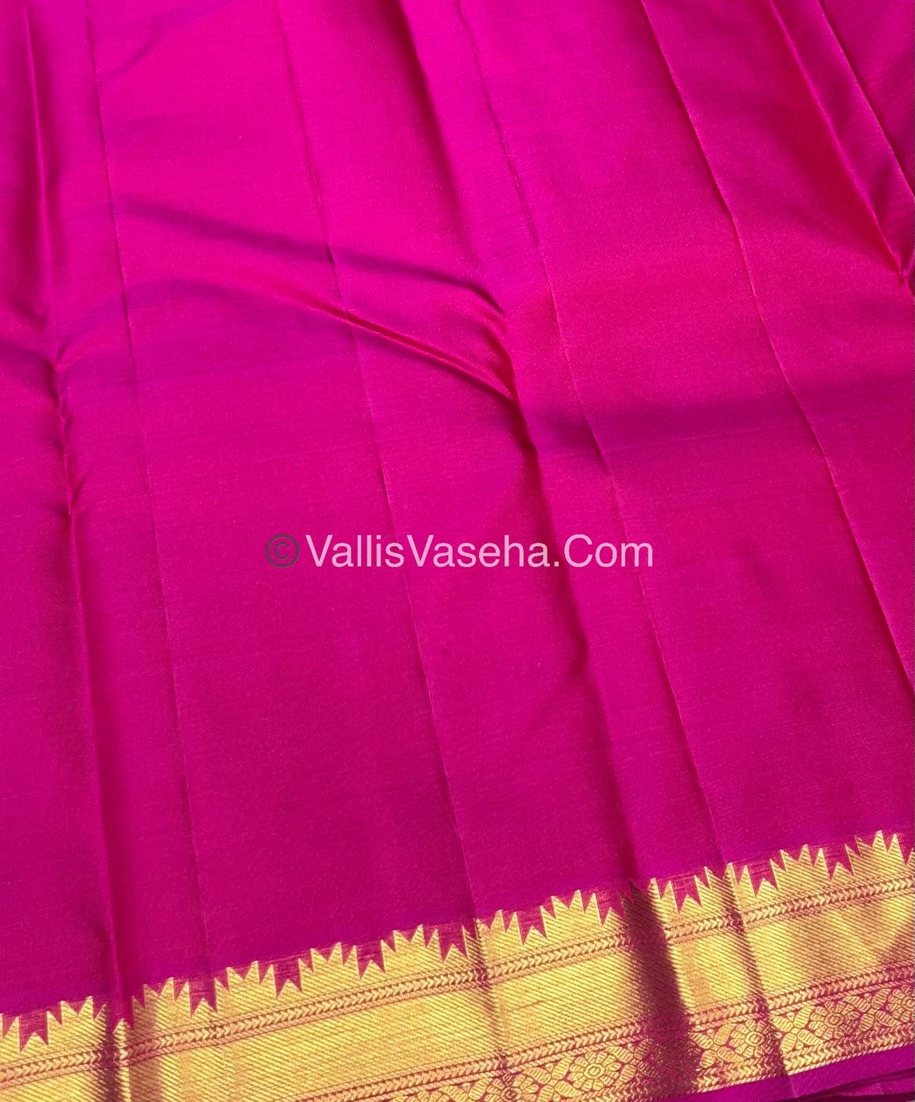 Pure Kanchipuram Silk Saree - Yellow  & Pink Combo - VVPS013