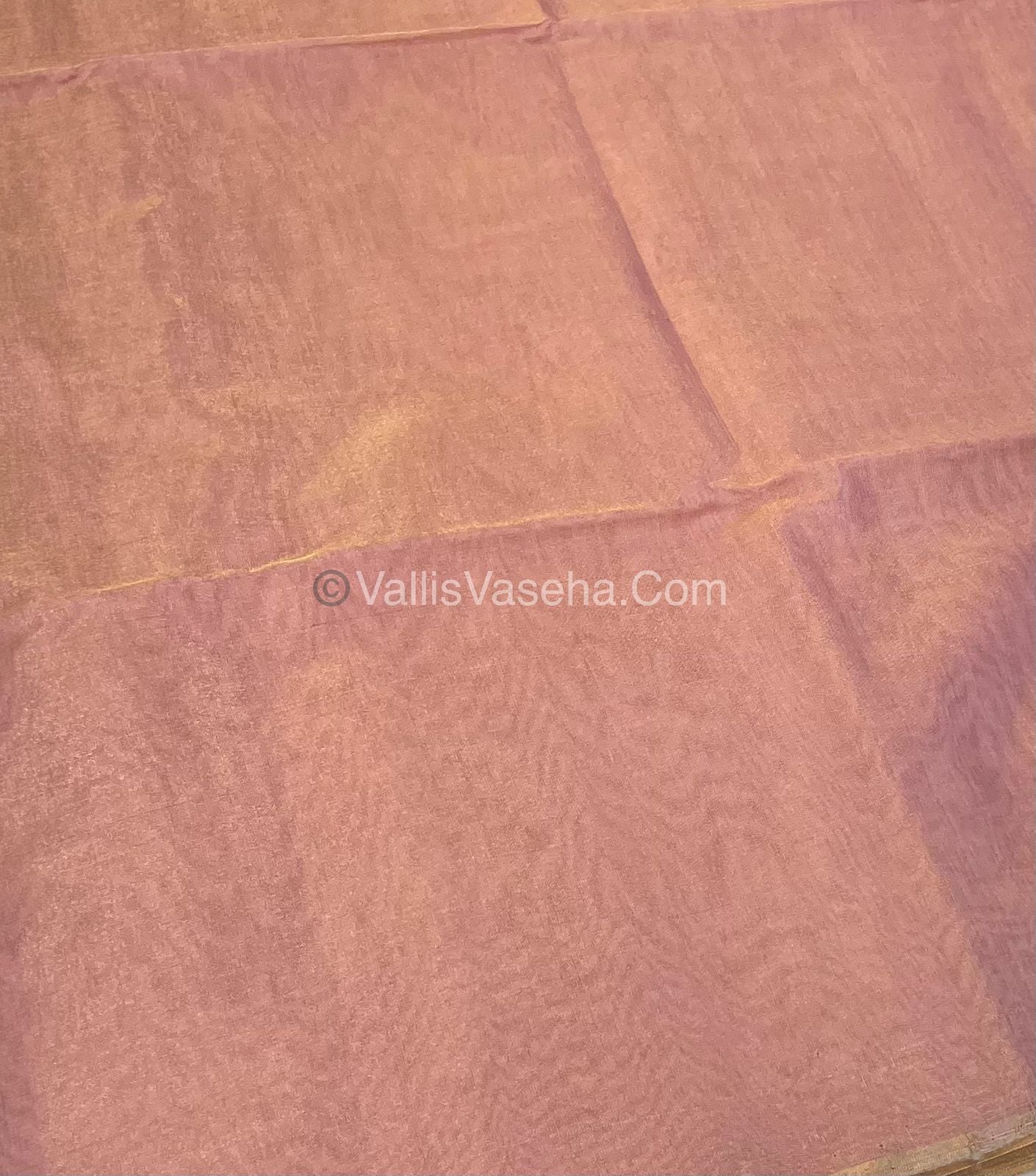 Pure Maheshwari Tissue Silk - Triple Tone Light Pink & Gold Shade - VVMTS001