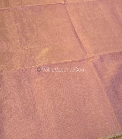 Pure Maheshwari Tissue Silk - Triple Tone Light Pink & Gold Shade - VVMTS001