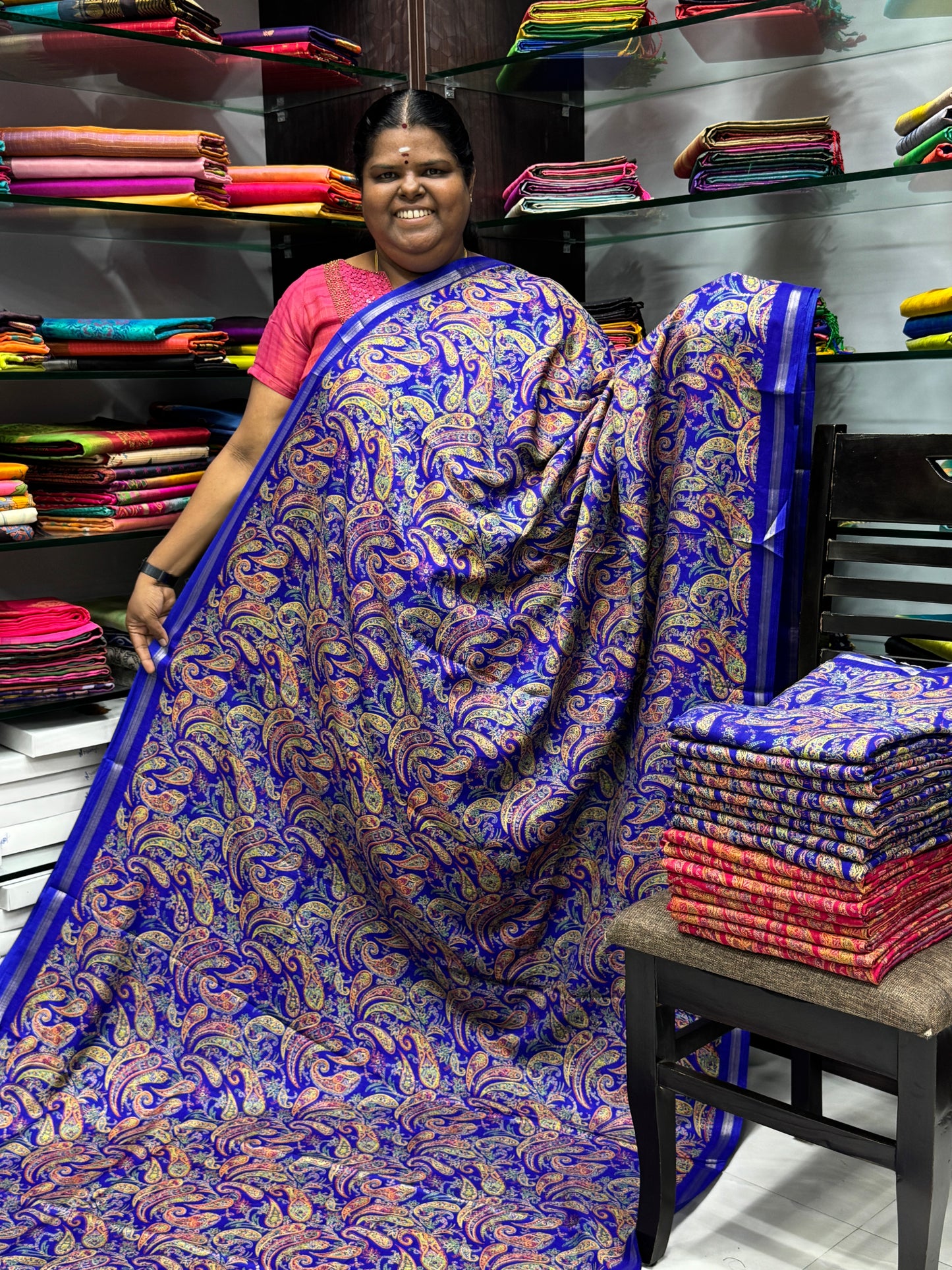Casual Wear - Fancy Mixed Cotton - Blue Shade - VVFMC001