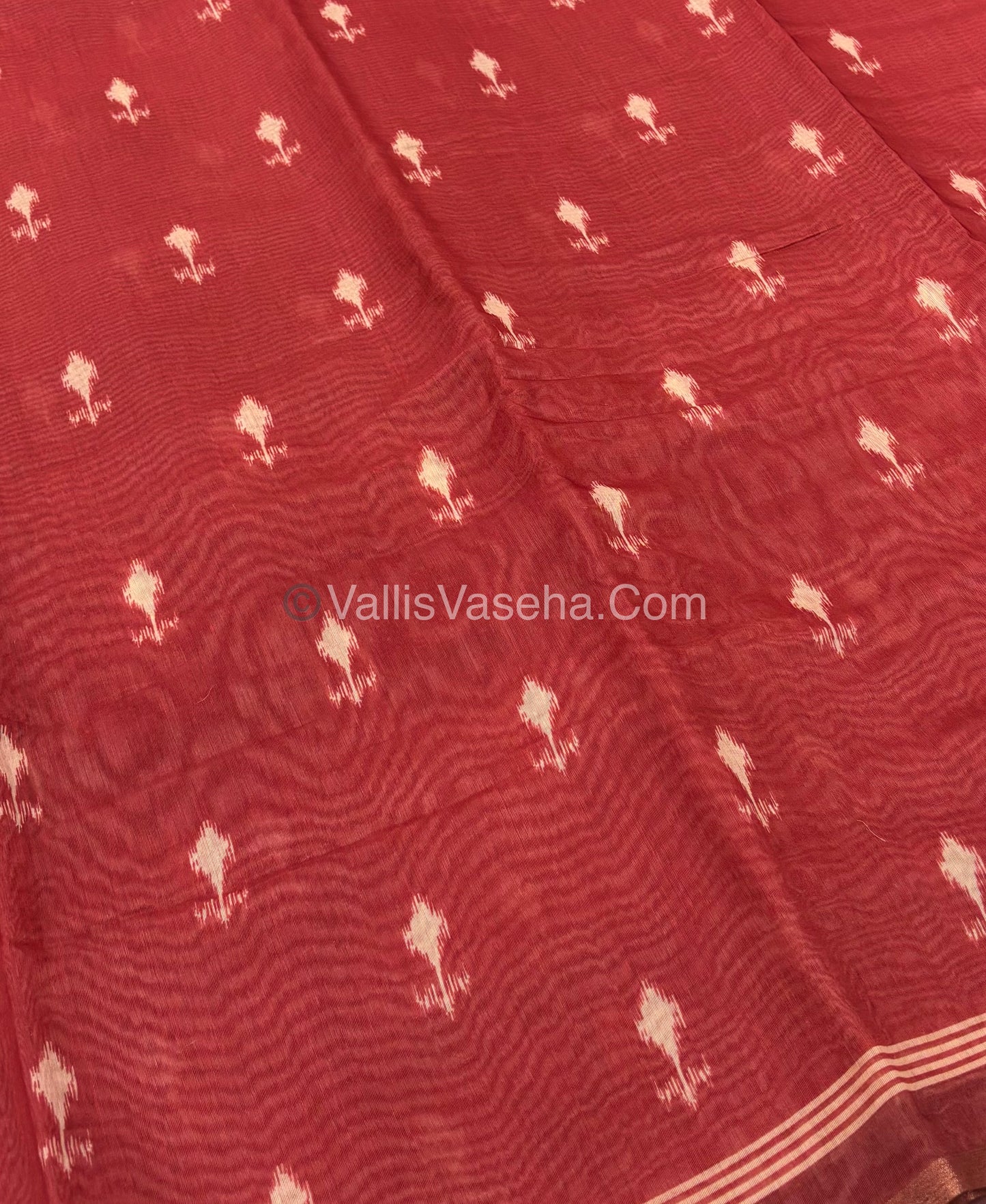 Semi Chanderi Saree - Peach Shade - VVSCS007