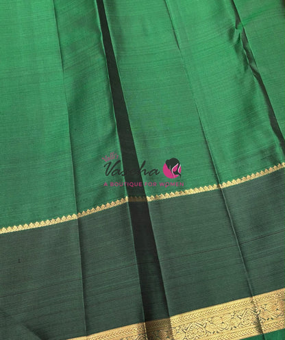 Pure Vintage Korvai Kanchipuram Silk Saree - Yellow & Green Combo - VVPS047