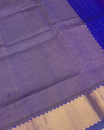 Pure Silk Cotton Saree - Mayil & Chakkaram Design - Pink With Blue Shade -VVMC002