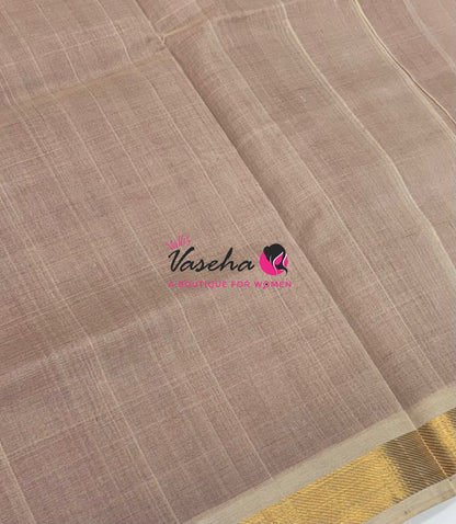 Pure Silk Cotton Sarees - Red With Cream - VVPSC003