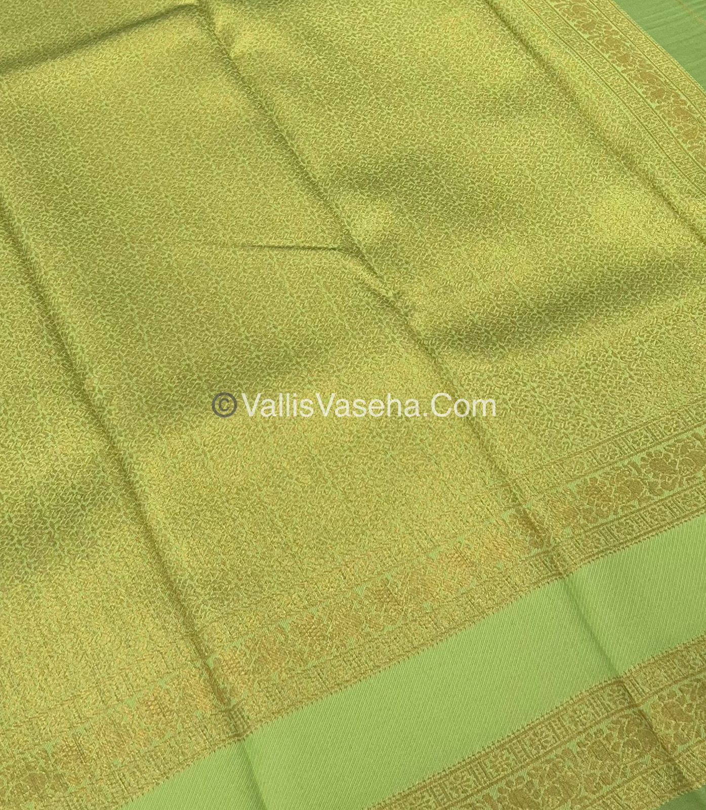 Kanchi Semi Silk - Pink & Green - Mayil & Chakkaram design - VVKSS001