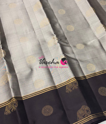 Half Mix - Pure Soft Silk Saree - Long Retta Petta Border with Butta - VVPSS105