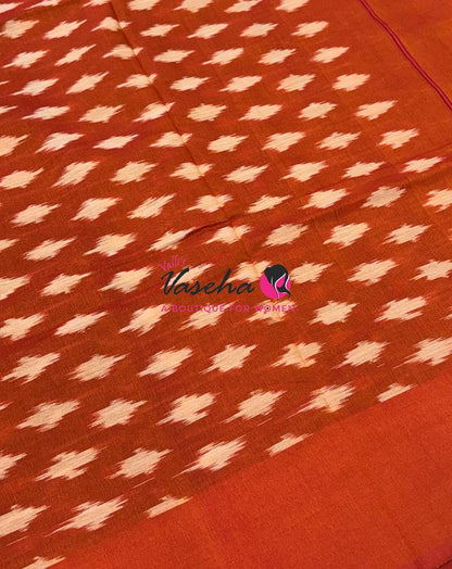 Ikkat Mercerised Cotton Saree - Single Ikkat - VVIKS001