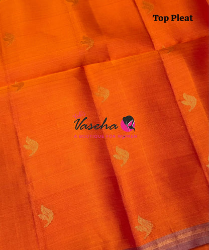 Pure Soft Silk Saree - Partly Pallu -  Half & Half Saree - VVPSS088