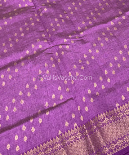 Semi Tussar Silk - Grand Pallu  -  Lavendar/Lilac Shade - VVSTS017