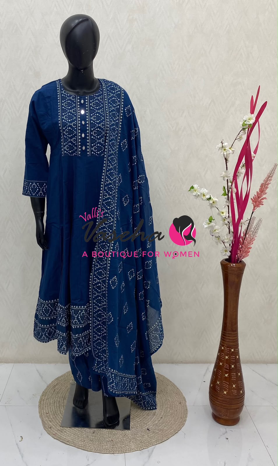 Ready Made | Anarkali Set  |Salwar, Kameez & Duppatta(3pc)|Cotton |VVRMS038
