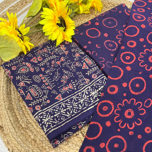 Pure Mul Mul Cotton - Bagru/ Dabu Print - VVUSM002