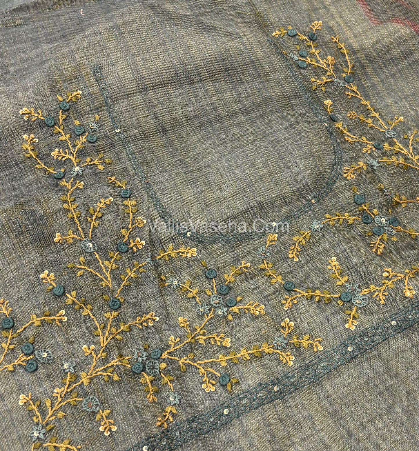 French Knot - Tissue Saree - Grey Shade - VVLFN008
