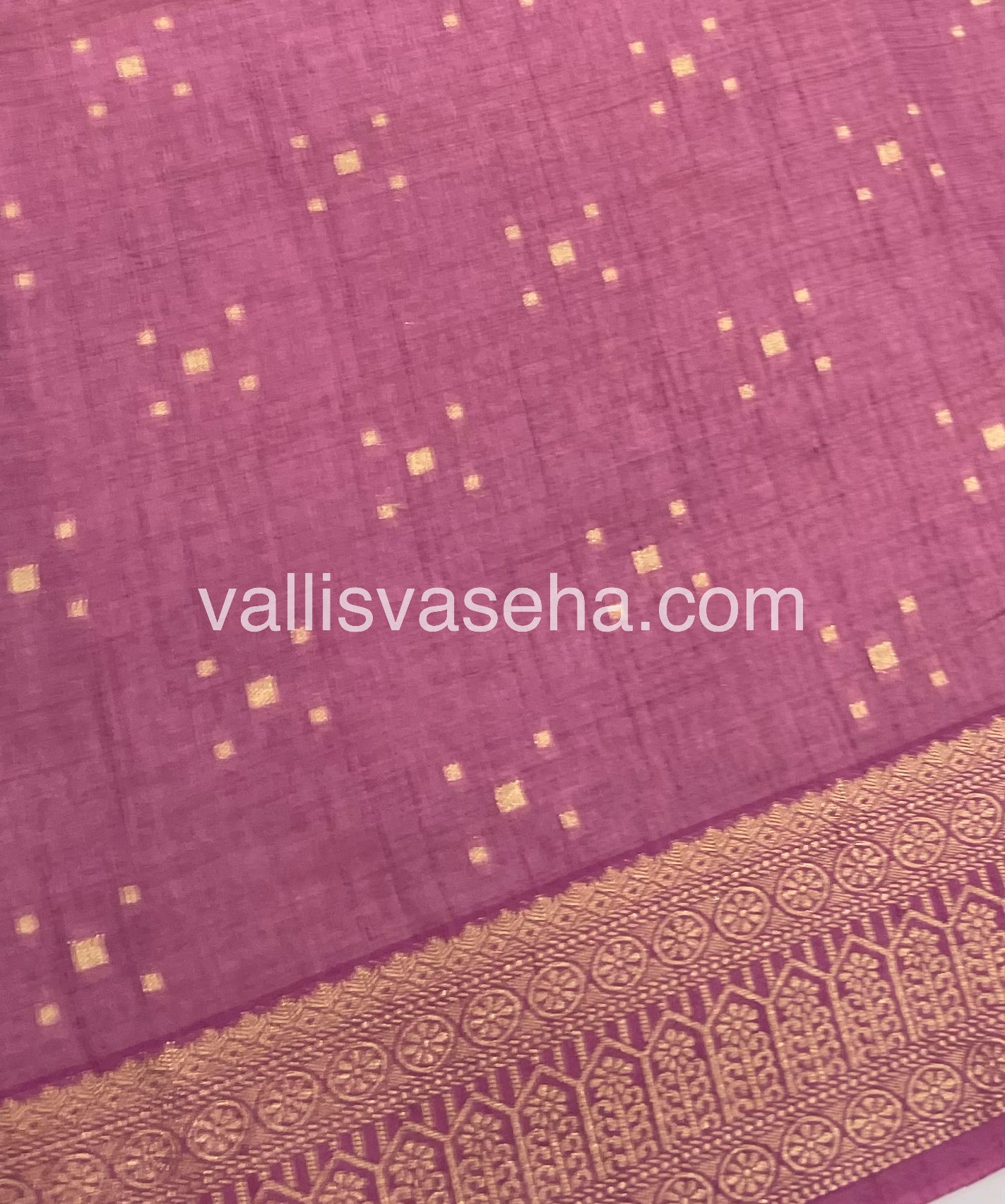 Semi Tussar Silk - Grand Pallu  - Onion Pink Shade - VVSTS031