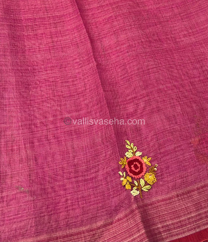 French Knot - Tissue Saree - Pink Shade - VVLFN002