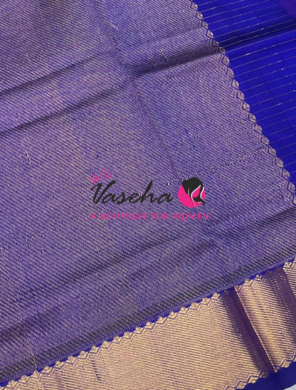 Pure Silk Cotton Saree - Mayil & Chakkaram Design - Peach Orange ￼ With Blue Shade -VVMC002