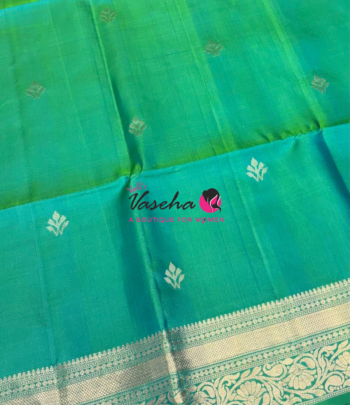 Pure Soft Silk Saree  - Dual Tone Green Shade - VVPSS135