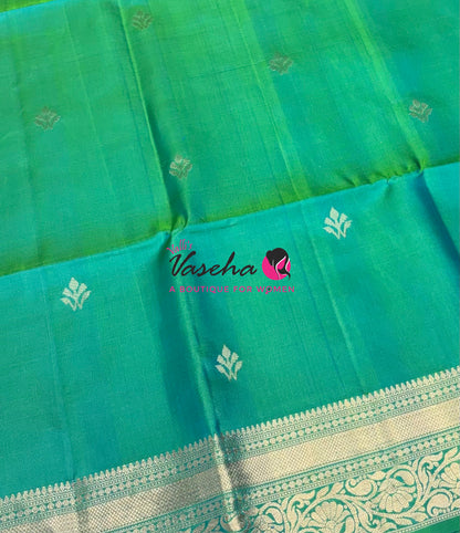 Pure Soft Silk Saree  - Dual Tone Green Shade - VVPSS135